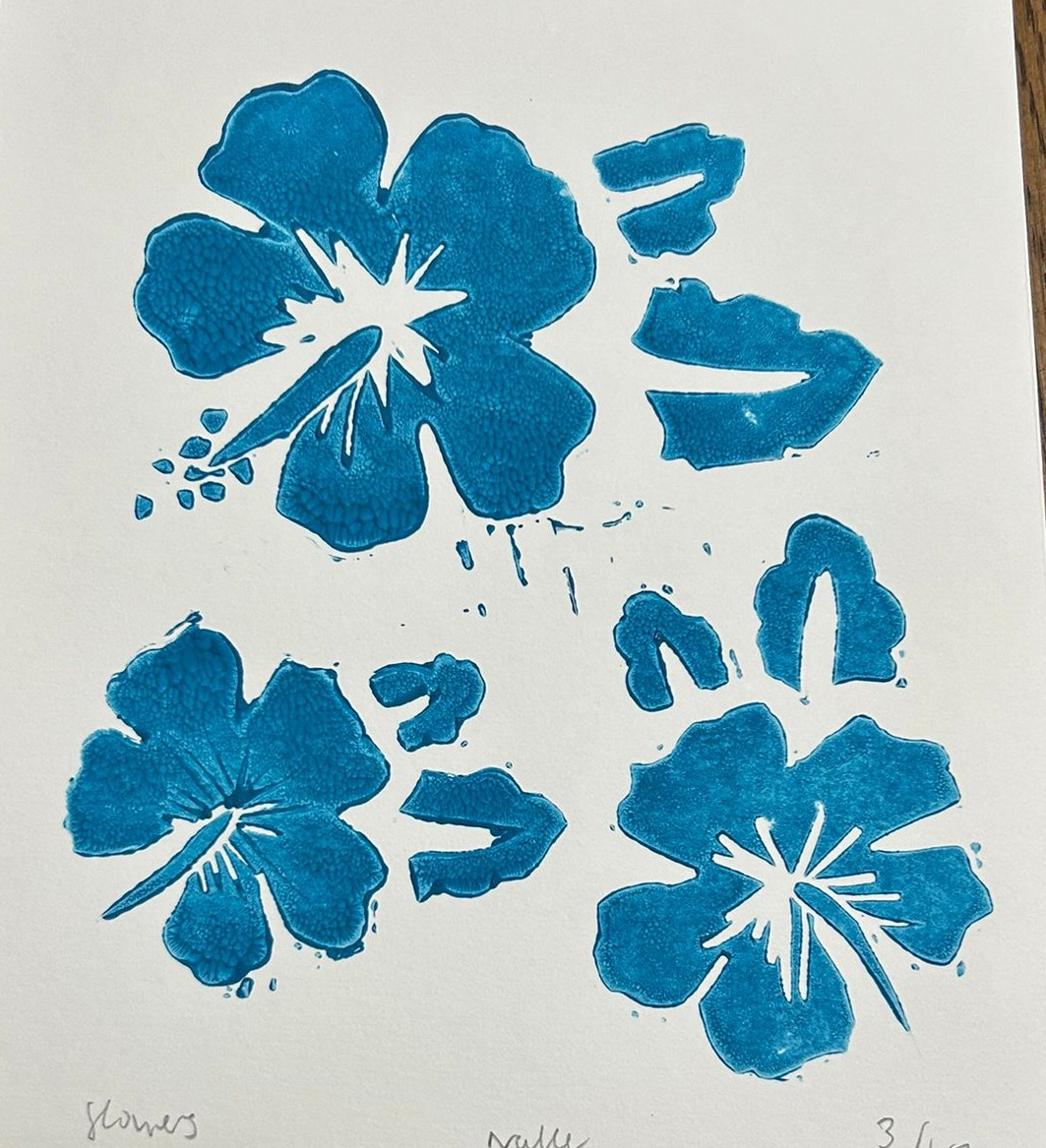 Hibiscus lino print