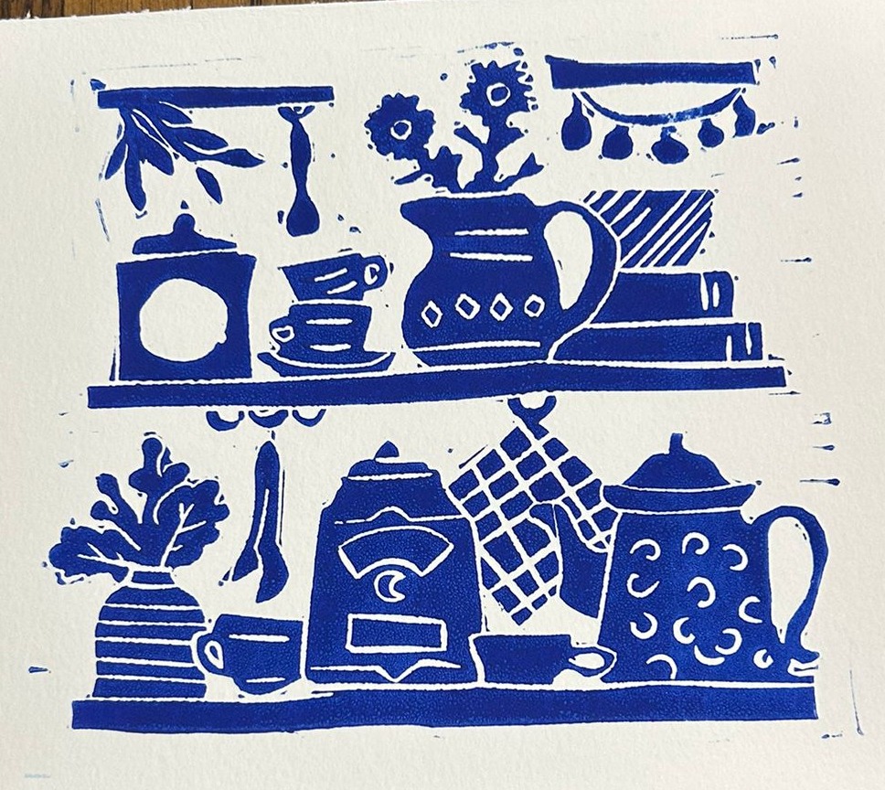 Potts and Pans lino print