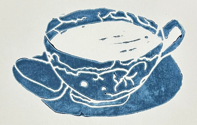 Teacup lino print