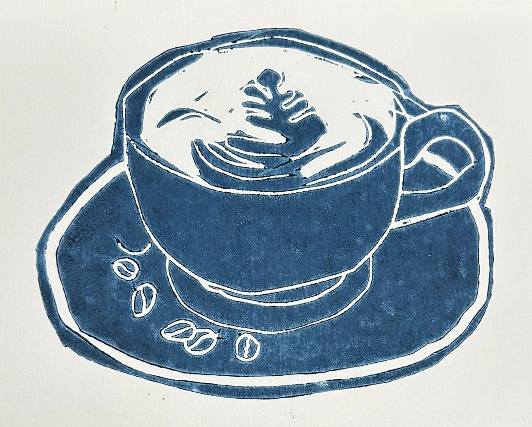 Teapot lino print