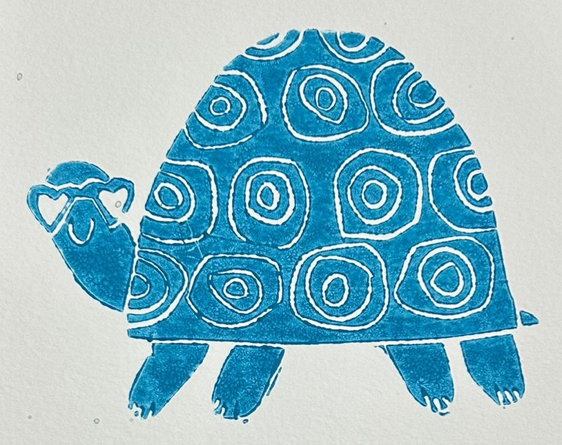 The Turtle lino print