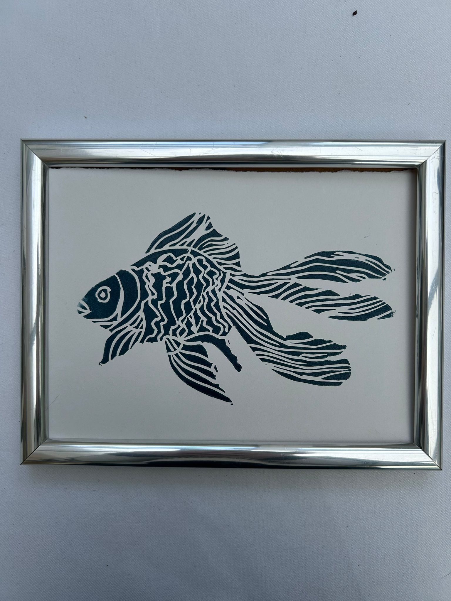 Goldfish linocut