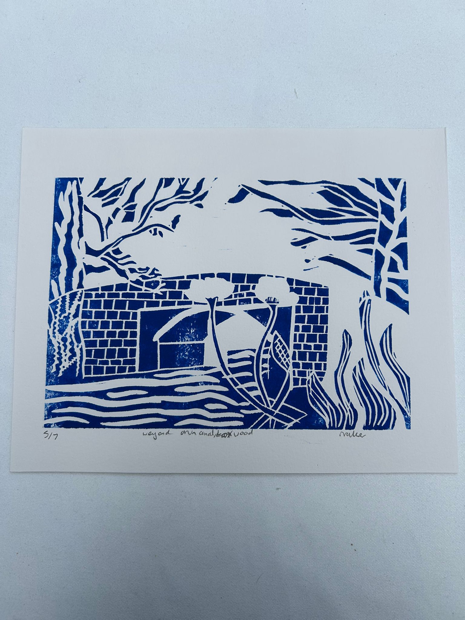 Wey and Arun Canal linocut